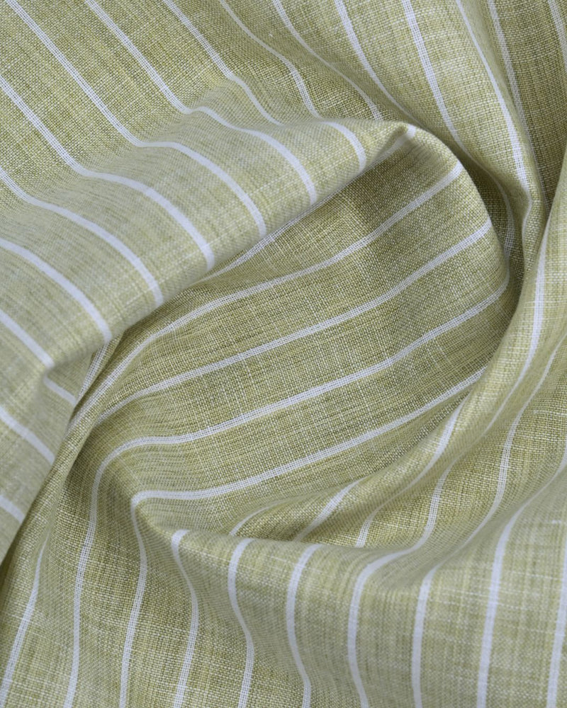 Sugarcane Green Stripes -Full-Bamboo Linen