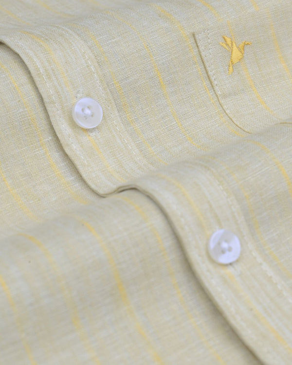 Sandal Cream & Orange Stripes -Full-Bamboo Linen