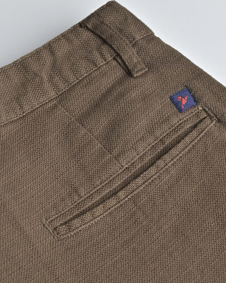 Brown Basket Weave - Dobby Pant