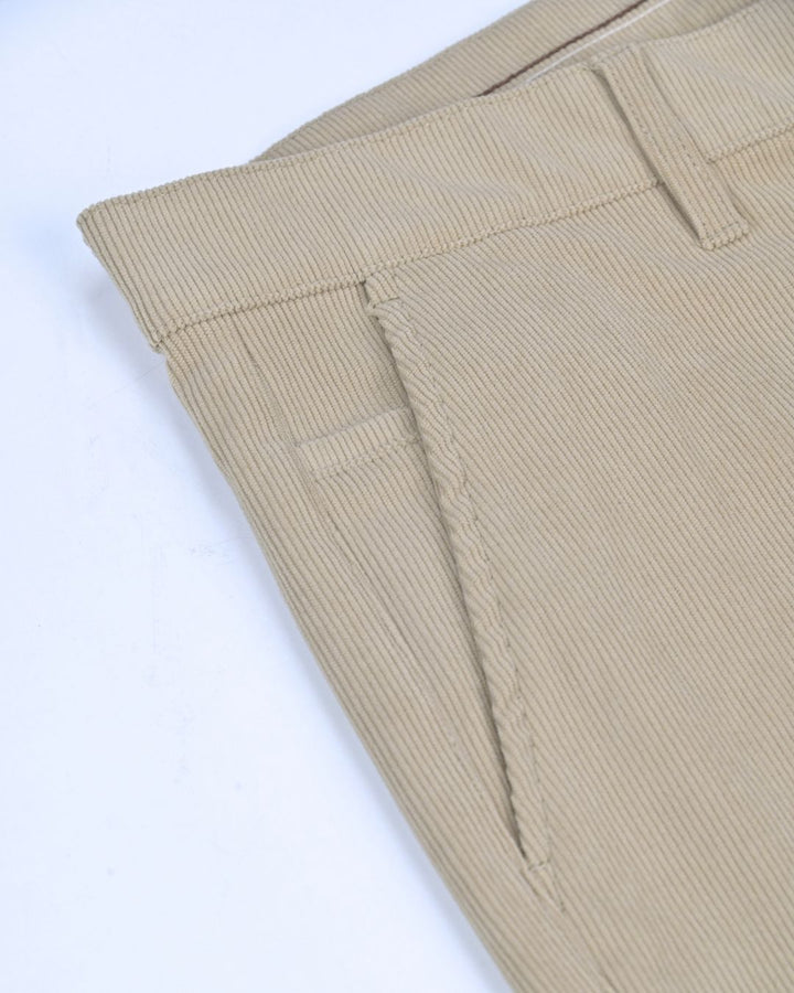 Dark Cream Fine Stripe - Corduroy Pant