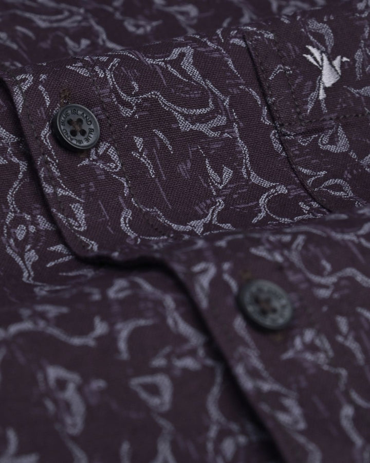 Dark Wine Mesh Print -Full-Stain Proof