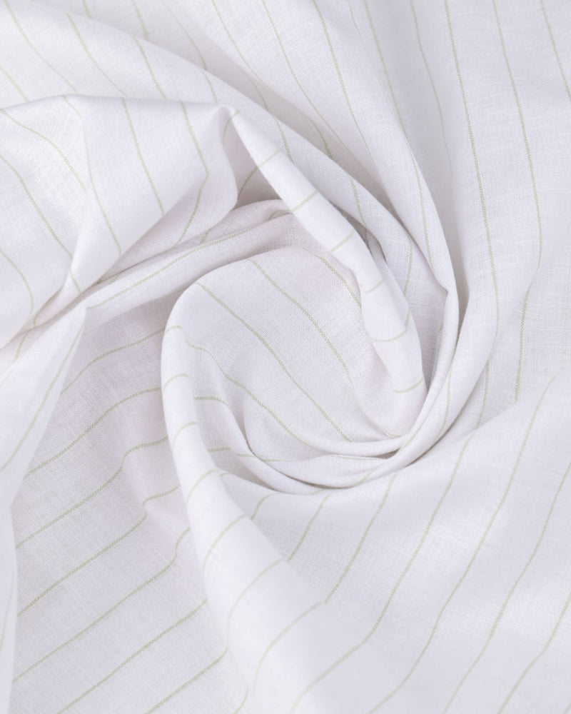 White & Radium Line Stripes -Full-Bamboo Linen