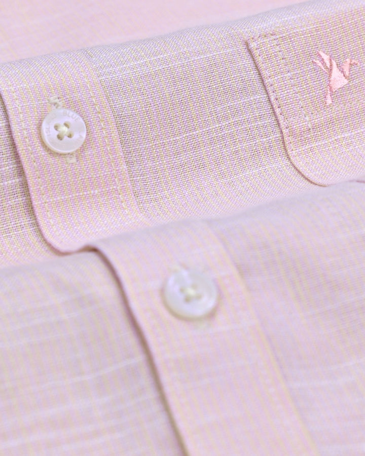 Cream Grid Stripes -Full-Bamboo Linen