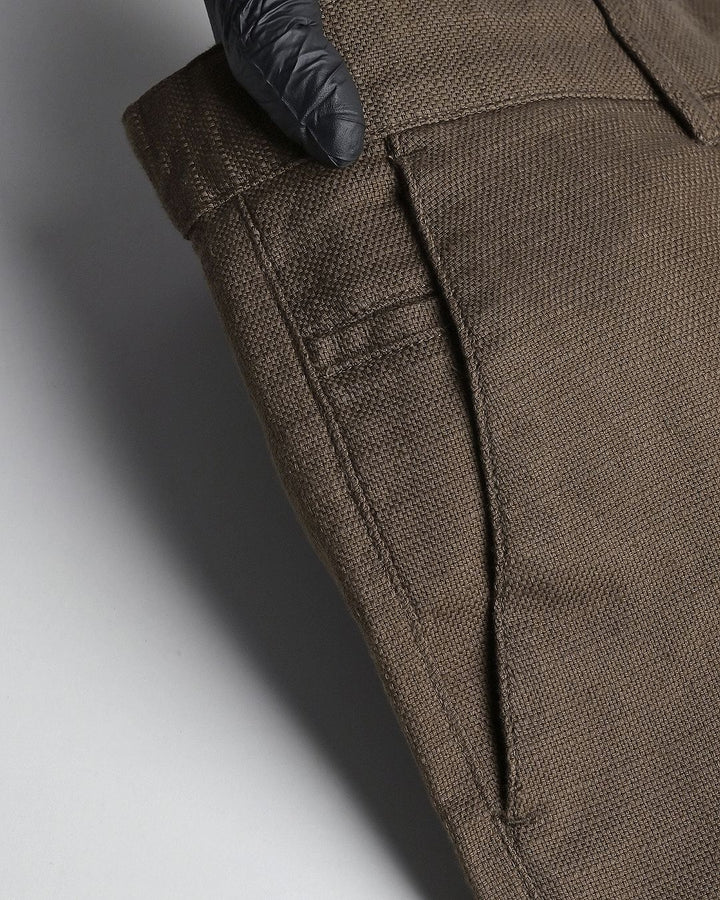 Brown Basket Weave - Dobby Pant