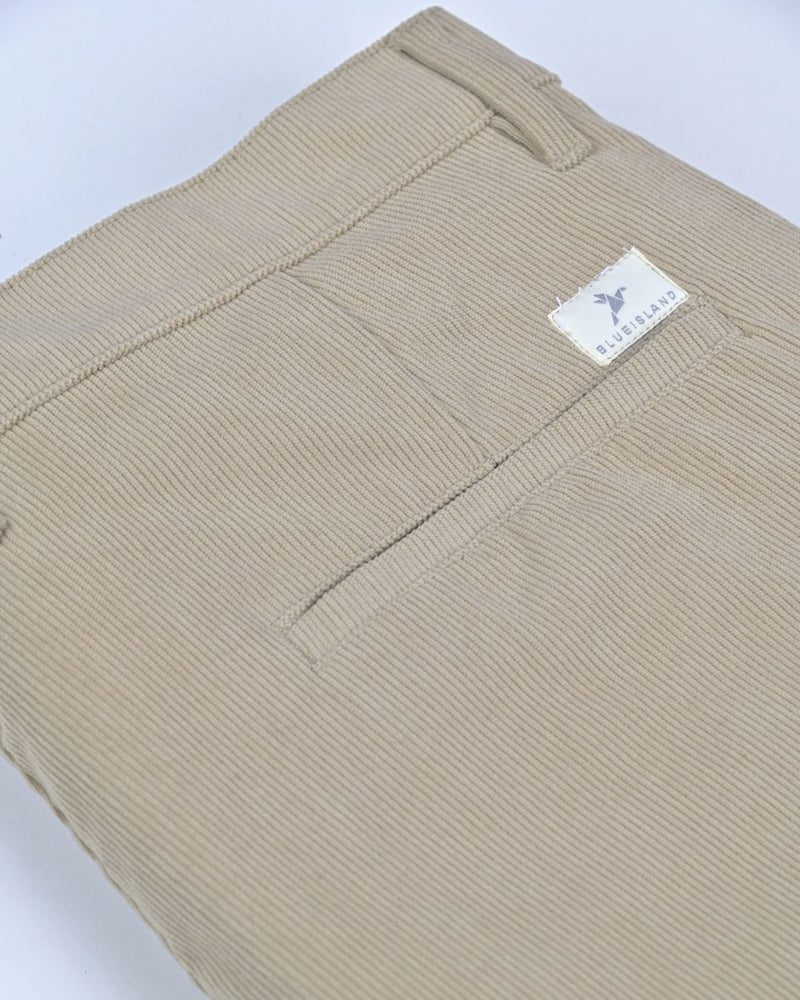 Dark Cream Fine Stripe - Corduroy Pant