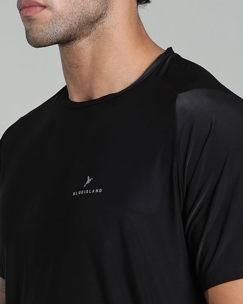 Black - Active wear Round neck Tshirt