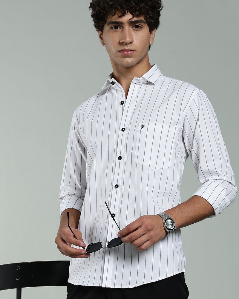 Rich White & Black Stripes- Full-Stain Proof