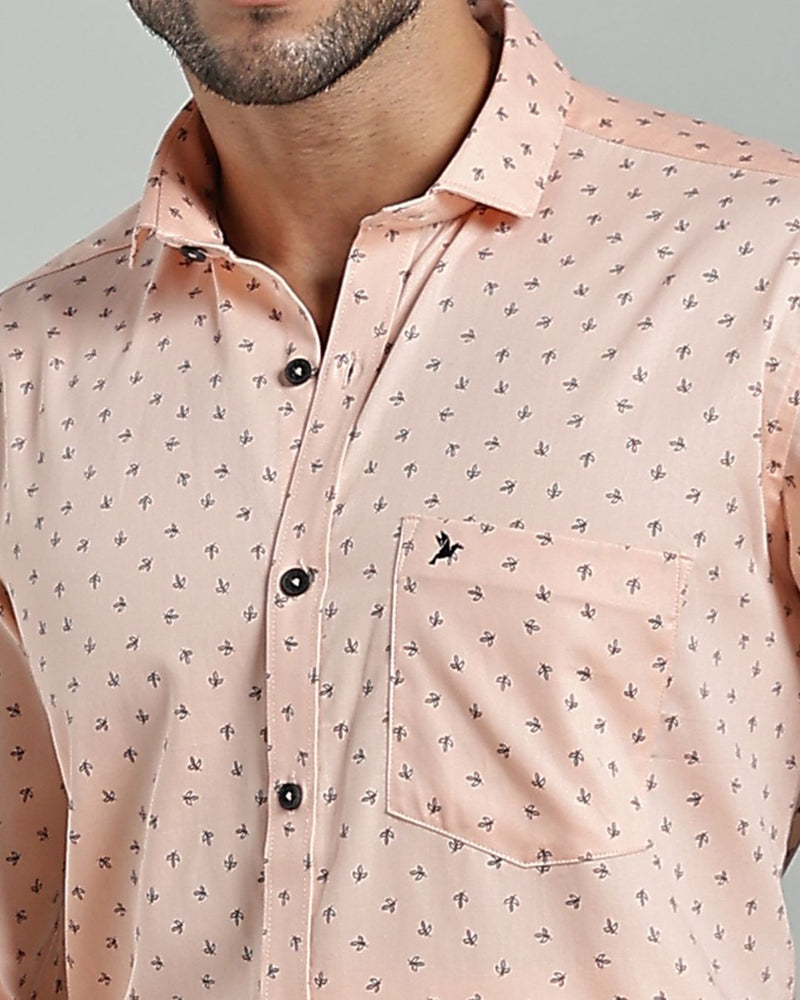 Peach Orange Petal Print-Full-Stain Proof
