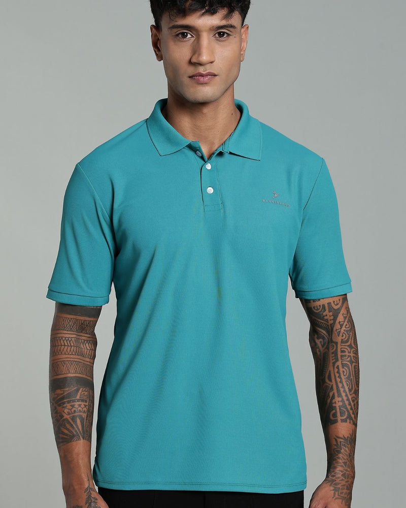 Teal Blue - Active wear Polo Tshirt