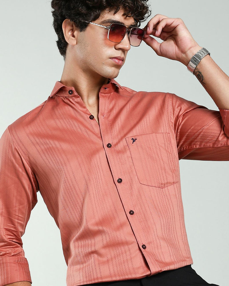 Copper Brown Self Design - Full-Stain Proof