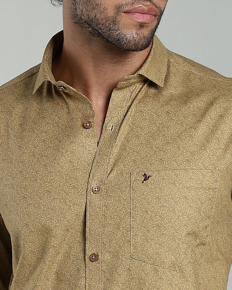 Golden Leaf Print-Full-Stain Proof