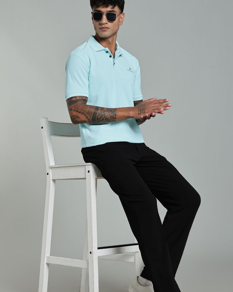 Aqua Blue - Active wear Polo Tshirt