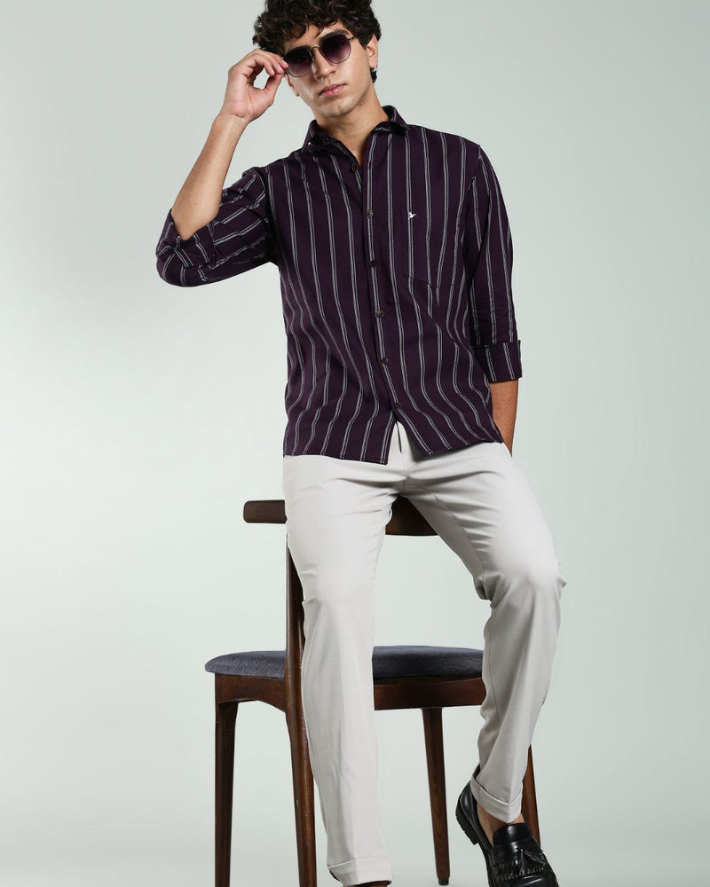 Classy Wine Stripes- Full-Stain Proof
