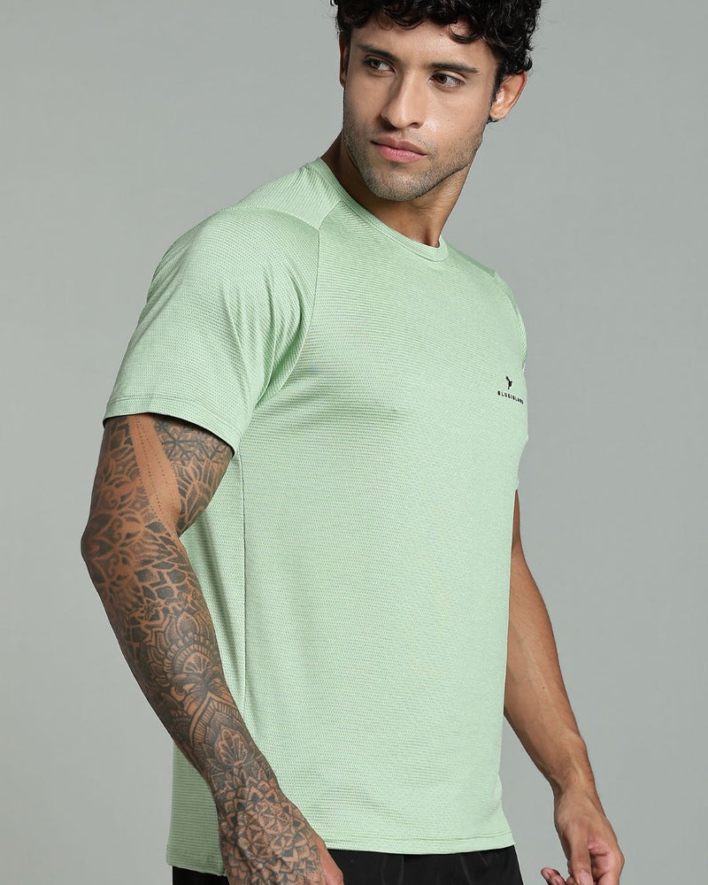 Green Dotted Lines - Active wear Round neck Tshirt