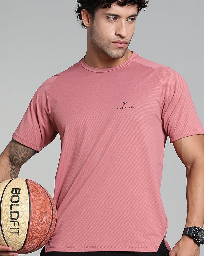 Mild Pink - Active wear Round neck Tshirt