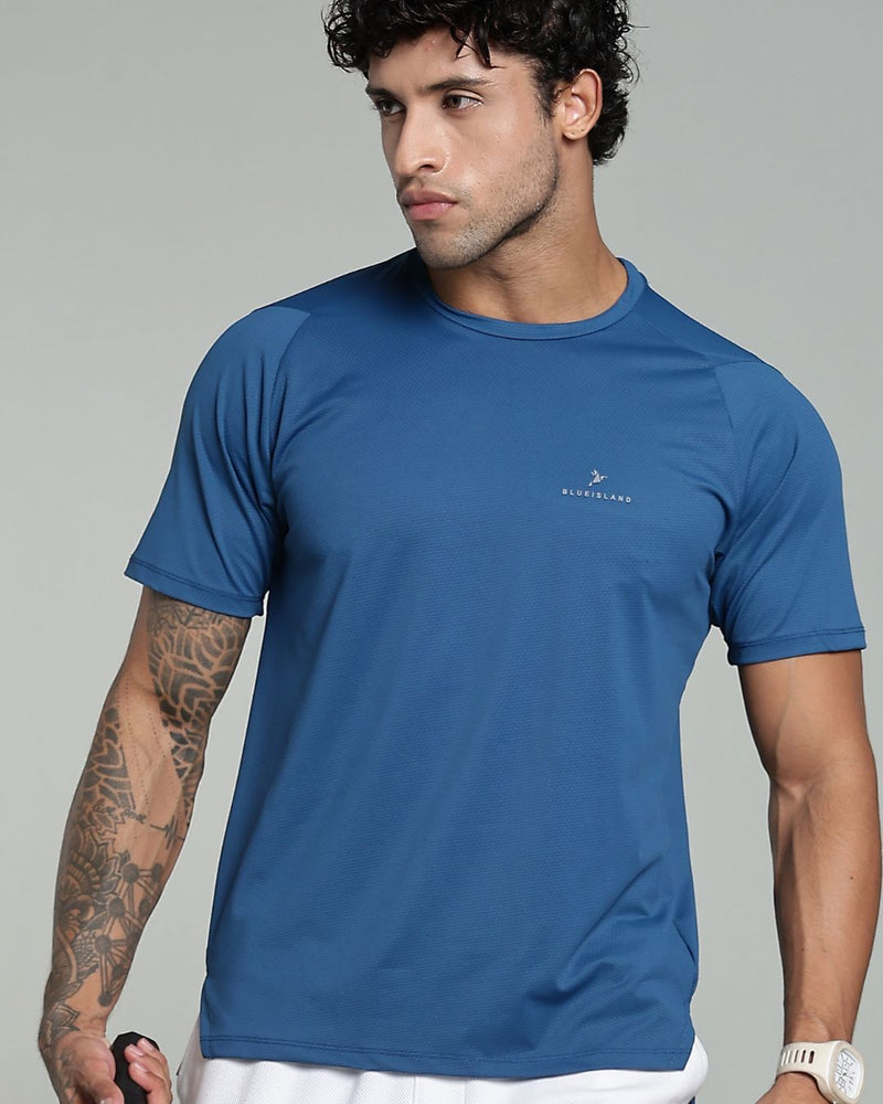 Stylish Blue - Active wear Round neck Tshirt