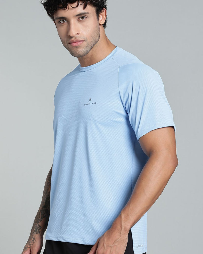 Cloud Blue  - Active wear Round neck Tshirt