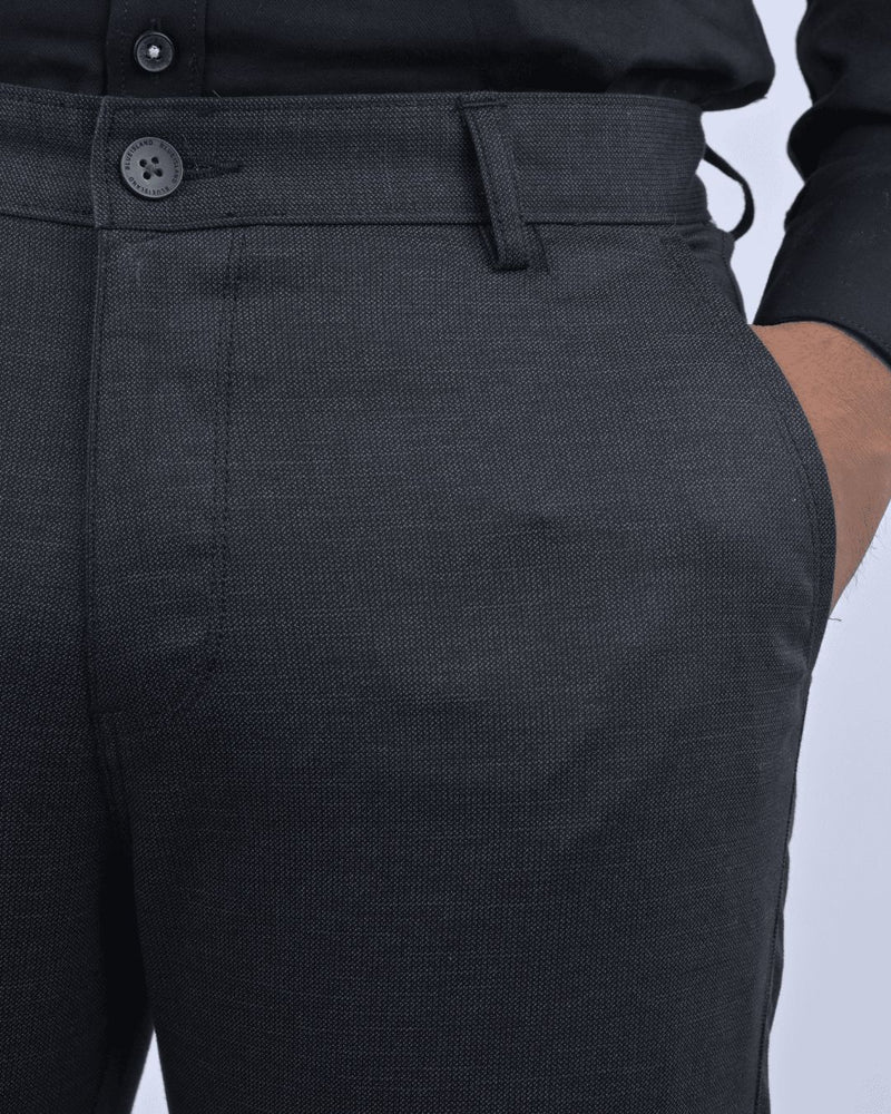 Black Steel Printed - 2 way stretch - COTTON PANT