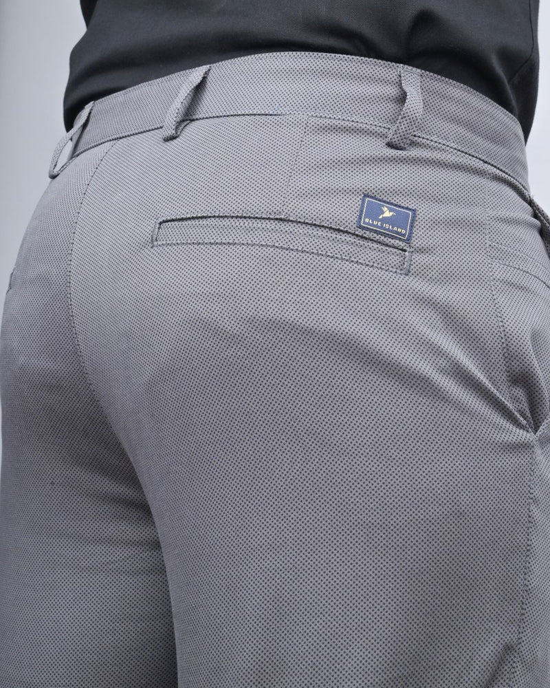 Grey Diamond Printed - 2 way stretch - COTTON PANT