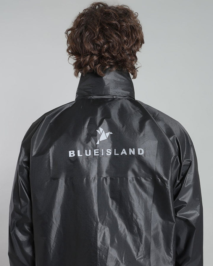 Black with Red Taping - Rain Jacket with Pant and Mobile Pouch
