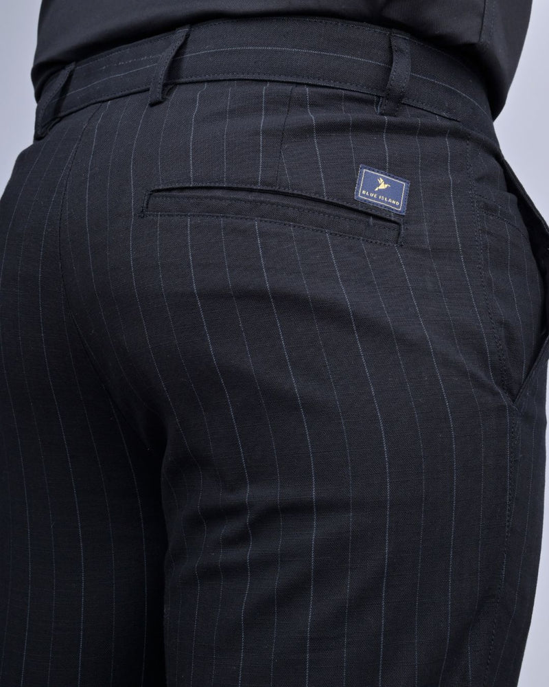 Classy Black Stripes - 2 way stretch - COTTON PANT