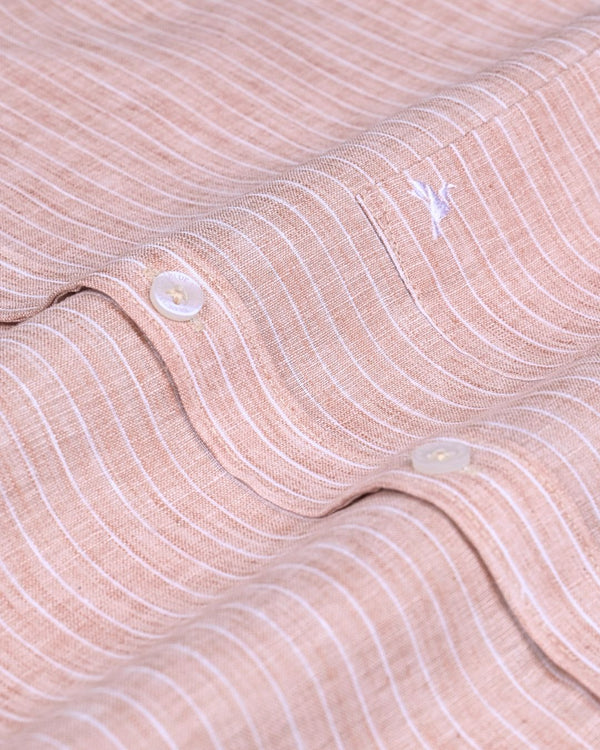 Bright Orange Stripes -Full-Bamboo Linen