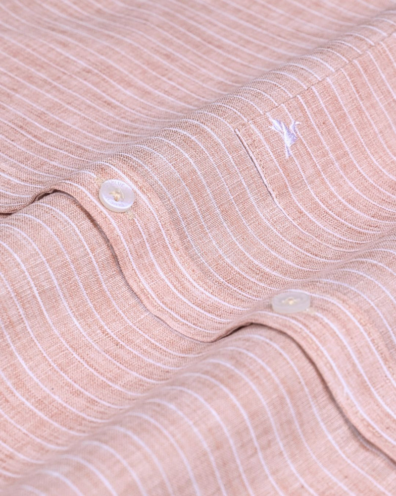 Bright Orange Stripes -Full-Bamboo Linen