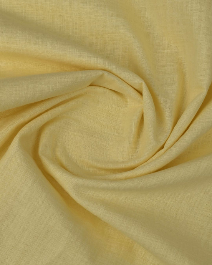 Bright Yellow Solid-Full-Cotton Linen Shirt