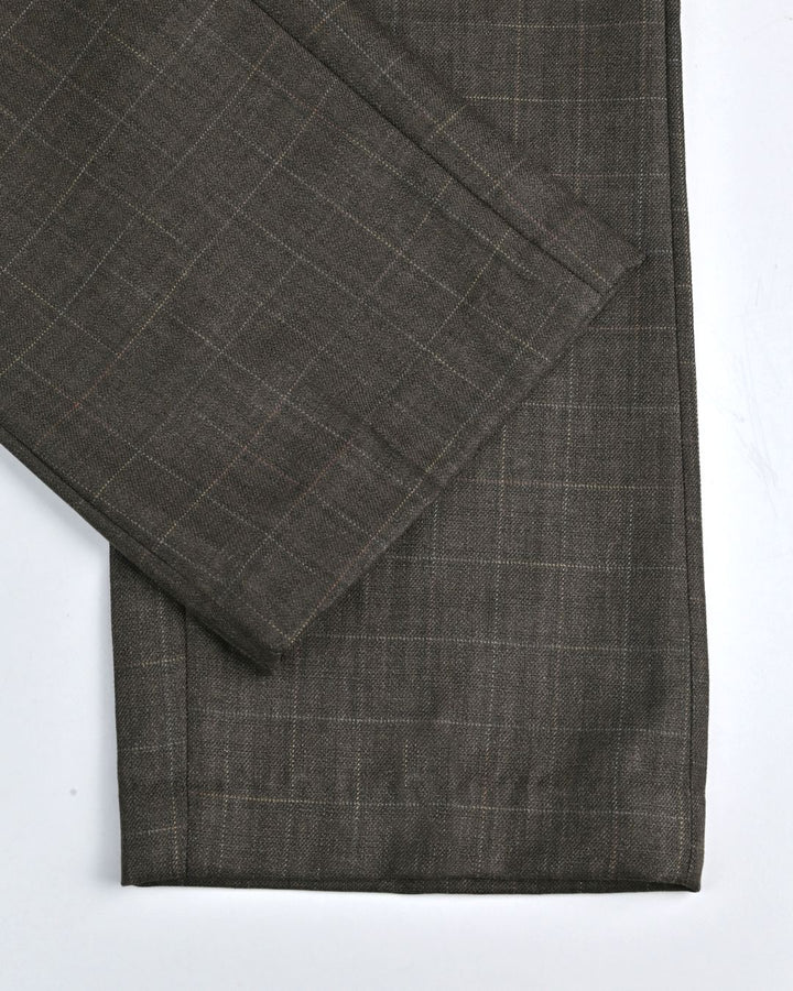 Timber Brown Rectangle Checks - Wrinkle free Formal Pant