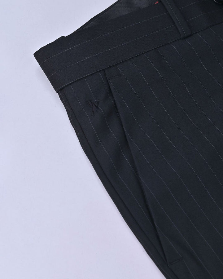 Shadow Black Vertical Stripes - Wrinkle free Formal Pant