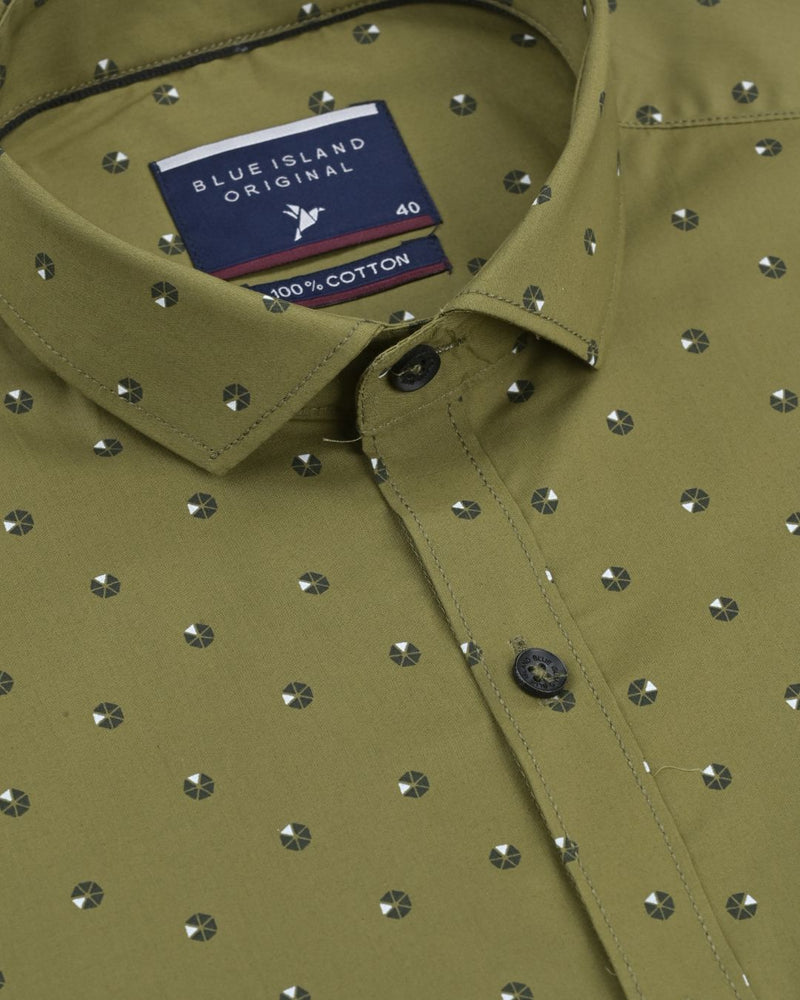 Khaki Green Slice Print -Full-Stain Proof