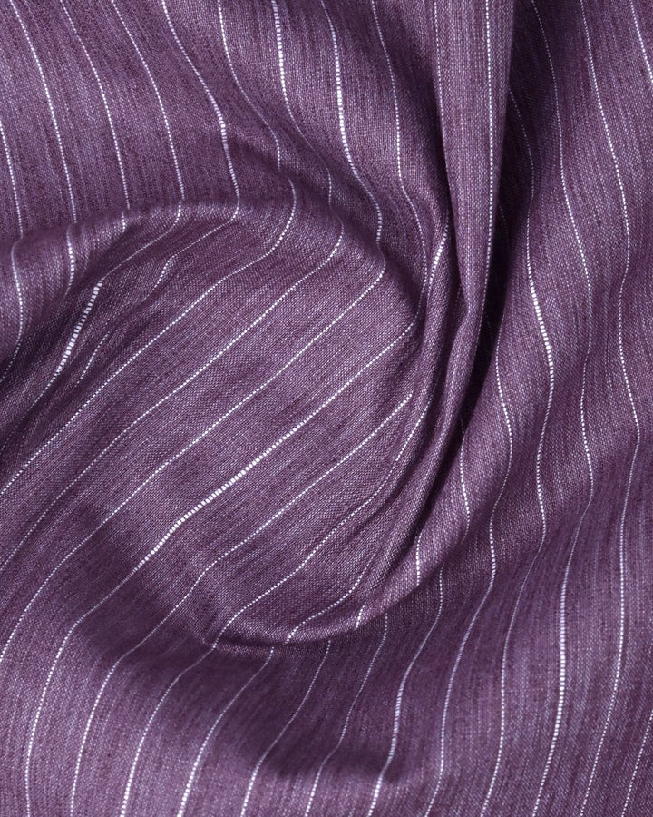Dusty Violet Stripes -Full-Bamboo Linen