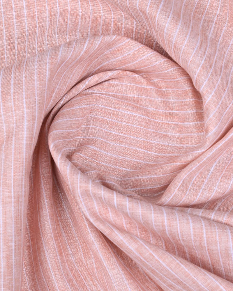 Bright Orange Stripes -Full-Bamboo Linen