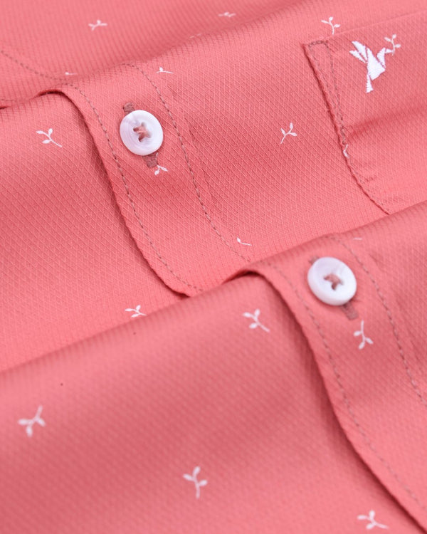 Salmon Pink Print-Full-Stain Proof