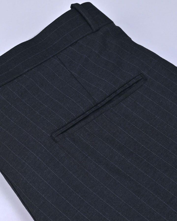 Shadow Black Vertical Stripes - Wrinkle free Formal Pant