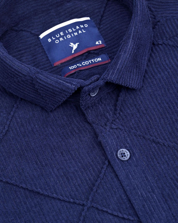 Navy Thread Checks - Full-Corduroy Shirt
