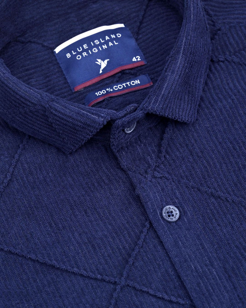Navy Thread Checks - Full-Corduroy Shirt