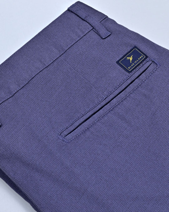 Bluish Grey Steel Printed - 2 way stretch - COTTON PANT
