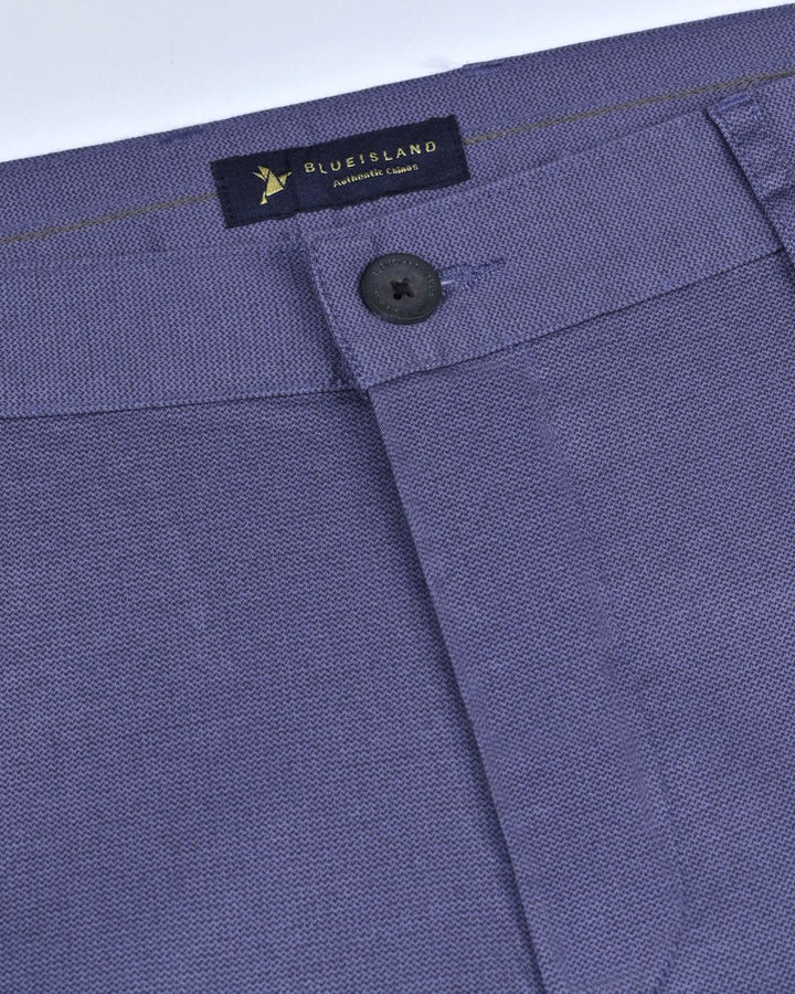 Bluish Grey Steel Printed - 2 way stretch - COTTON PANT