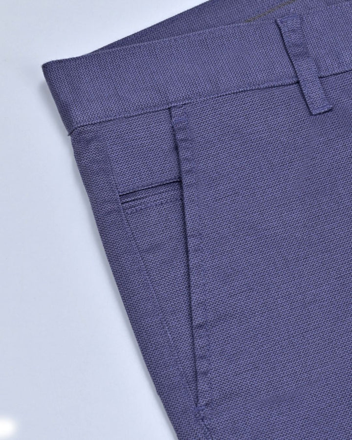 Bluish Grey Steel Printed - 2 way stretch - COTTON PANT