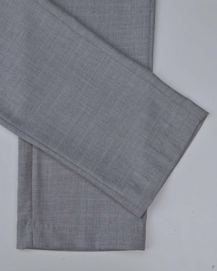 Soft Grey Multi Line Checks - Wrinkle free Formal Pant