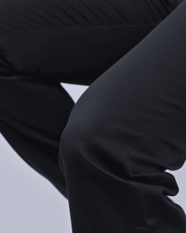 Black Square Checked - 2 way stretch - COTTON PANT