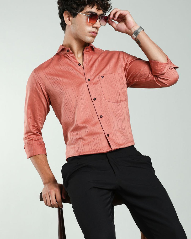 Copper Brown Self Design - Full-Stain Proof