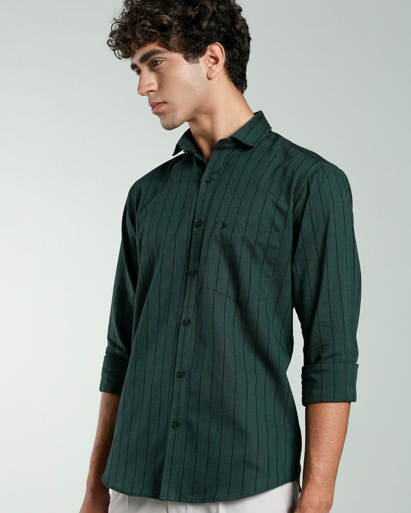 Dark Emerald Green Stripes- Full-Stain Proof