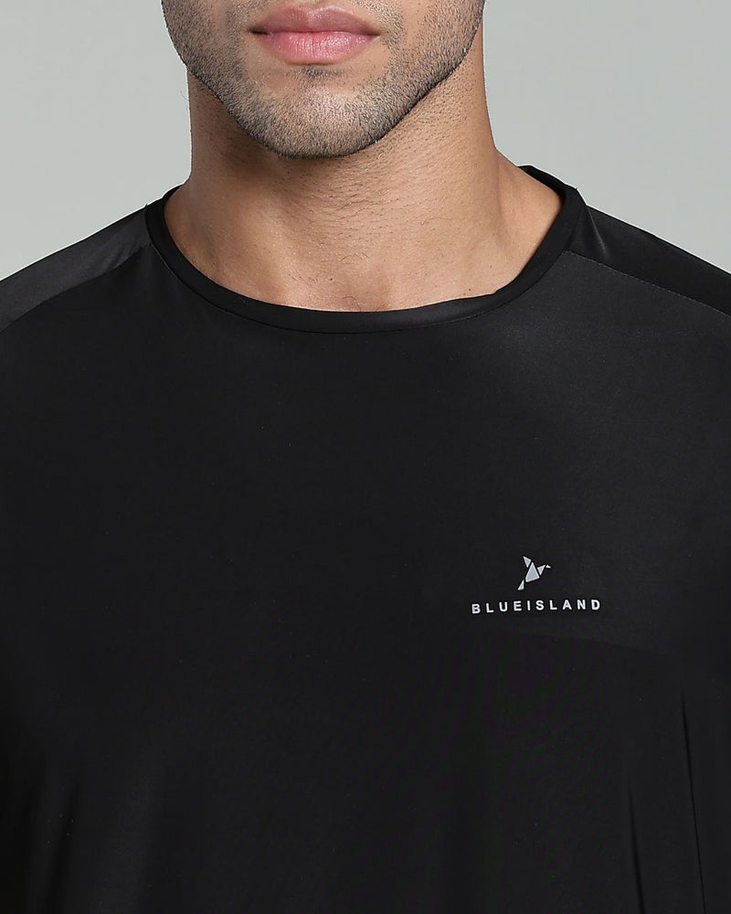 Black - Active wear Round neck Tshirt