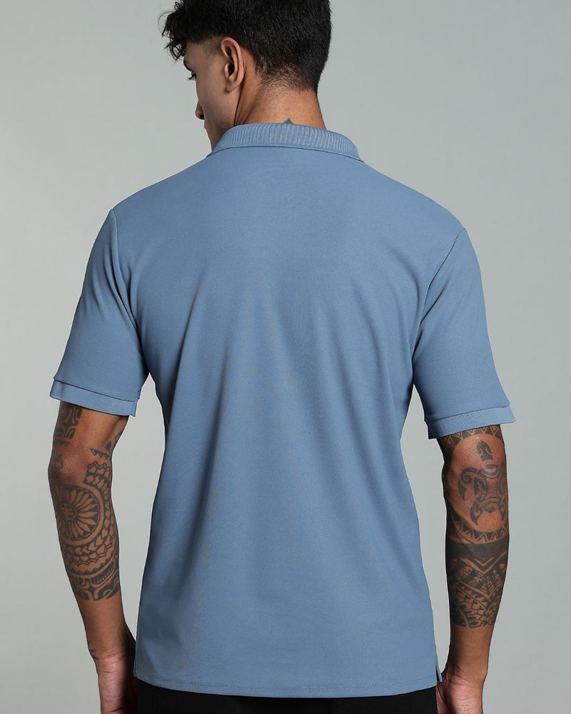 Bluish Grey - Active wear Polo Tshirt