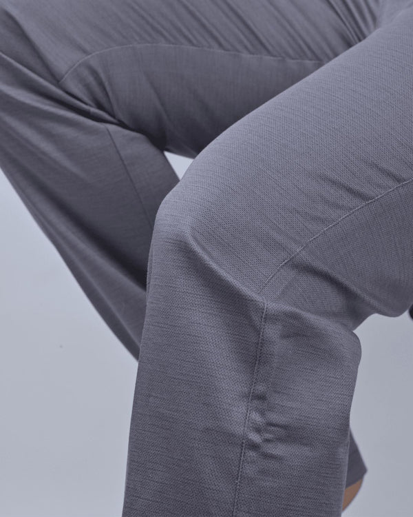 Ash Grey Dot Printed - 2 way stretch - COTTON PANT