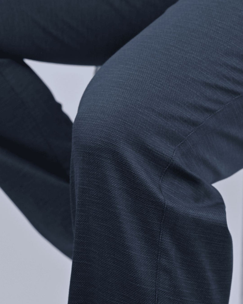 Navy Dot Printed - 2 way stretch - COTTON PANT