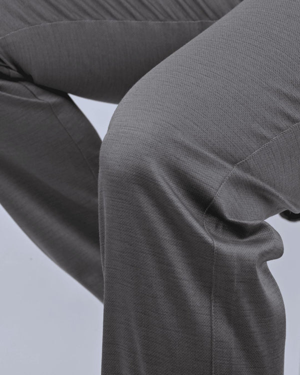 Dark Grey Dot Printed - 2 way stretch - COTTON PANT
