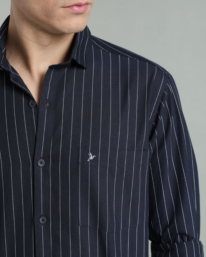 Navy Vertical Stripes -Full-Stain Proof